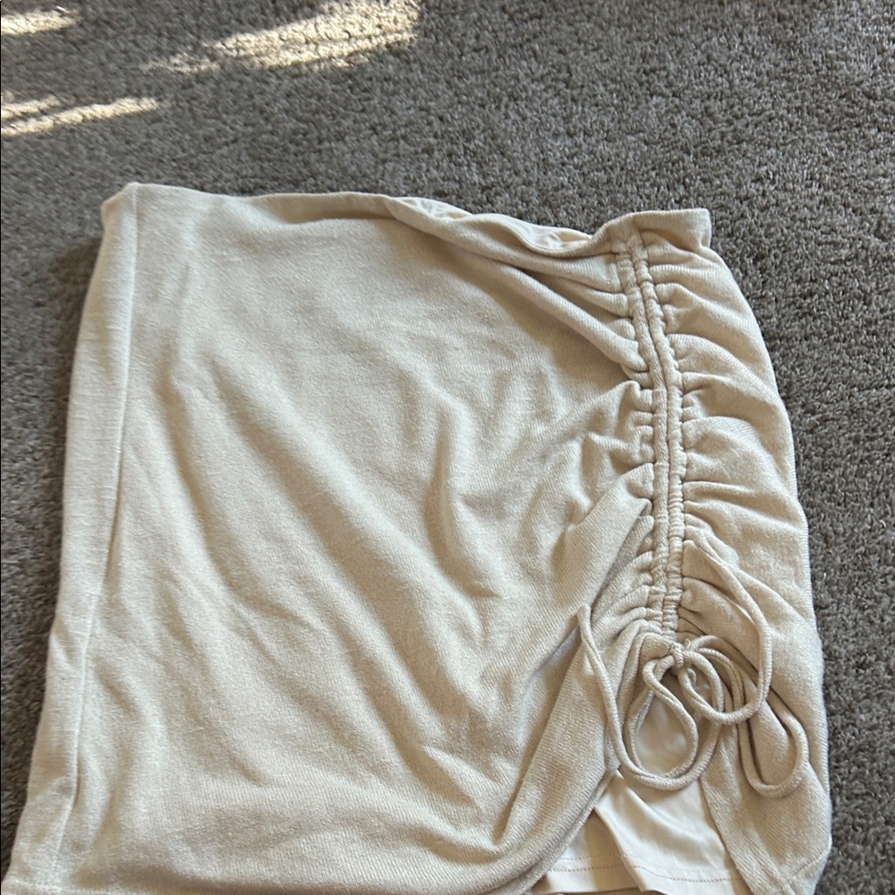 Elegant Cream Ruched Skirt - Princess Polly